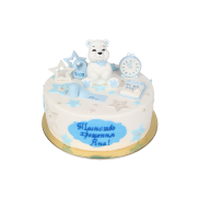 Торт до Хрещення у блакитних кольорах - 1 Фото
