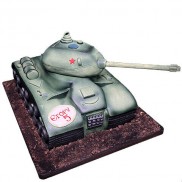 Торт дитячий у формі танку - 1 Фото