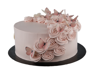 Торт в пастельном розовом цвете