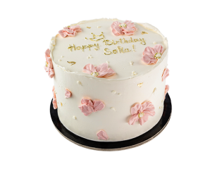 Торт с розовыми цветами
