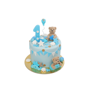 Торт с плюшевым мишкой и звездочками - 1 изображение