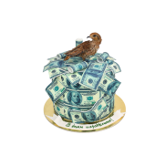 Торт з соколом на долларах - 1 Фото
