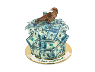 Торт с соколом на долларах