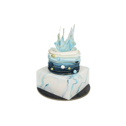 Торт «Ваза с изомальта в бело-голубых тонах» - 1 изображение
