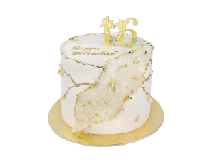 Торт белый с золотом и изомальтом