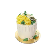 Торт з жовтими квітами - 1 Фото